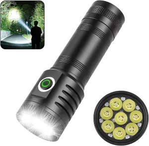 Rechargeable Flashlights, 2000 High Lumens Flashlight, Tactical Flashlight with 5 Modes, IPX5 Waterproof Led Flashlights for Camping, Emergencies
