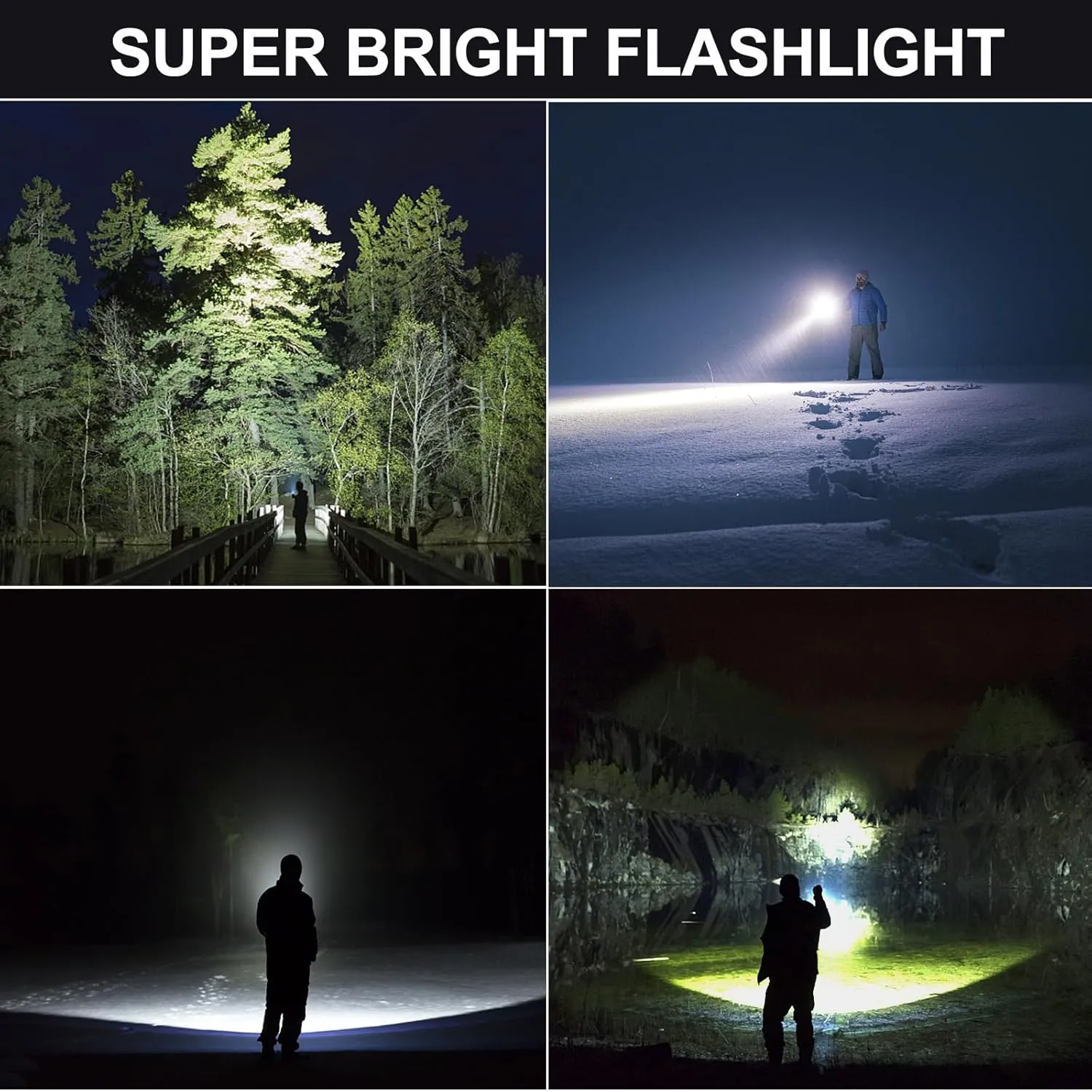 Rechargeable Flashlights, 2000 High Lumens Flashlight, Tactical Flashlight with 5 Modes, IPX5 Waterproof Led Flashlights for Camping, Emergencies