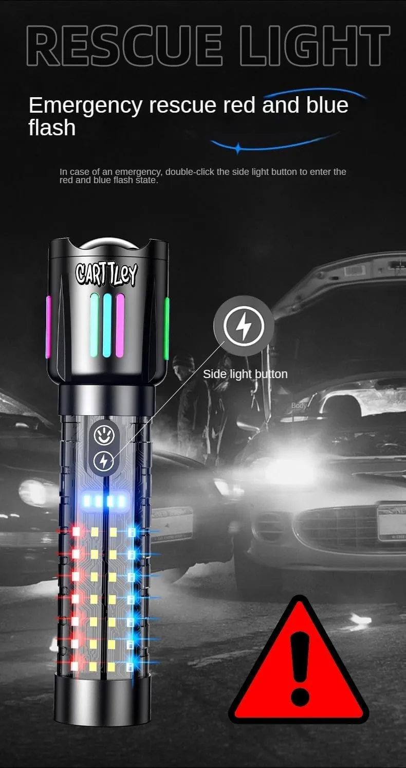 Rechargeable Flashlights High Lumens, 2,000,000 Lumens Handheld LED Flashlight 5 Modes, Zoomable, IPX6 Waterproof Powerful Tactical Flashlight for Emergencies, Camping, Hiking