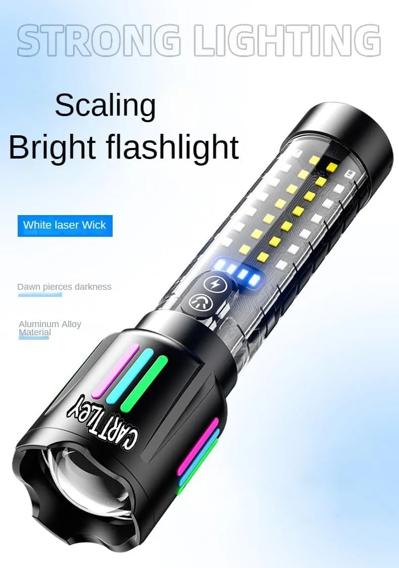 Rechargeable Flashlights High Lumens, 2,000,000 Lumens Handheld LED Flashlight 5 Modes, Zoomable, IPX6 Waterproof Powerful Tactical Flashlight for Emergencies, Camping, Hiking