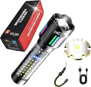 Rechargeable Flashlights High Lumens, 2,000,000 Lumens Handheld LED Flashlight 5 Modes, Zoomable, IPX6 Waterproof Powerful Tactical Flashlight for Emergencies, Camping, Hiking