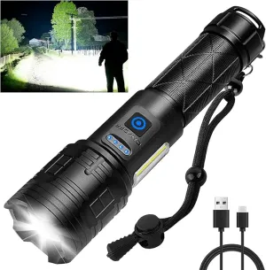 Rechargeable Flashlights High Lumens, 990000 Lumen Super Bright LED Flashlight with Adjustable 7 Modes & 12H Long Runtime, Powerful Waterproof Handheld Flash Light, Flashlights for Home Camping...