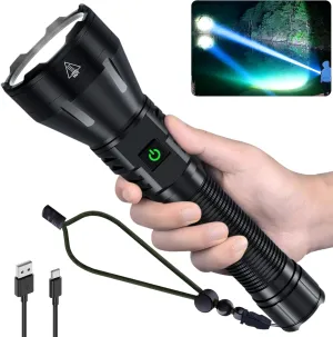 Rechargeable Flashlights High Lumens, 990000 Lumens Super Bright Flashlight, 5 Modes LED Powerful Flashlight Adjustable & Waterproof, Versatile Tactical Flashlight for Emergencies, Hiking, Camping