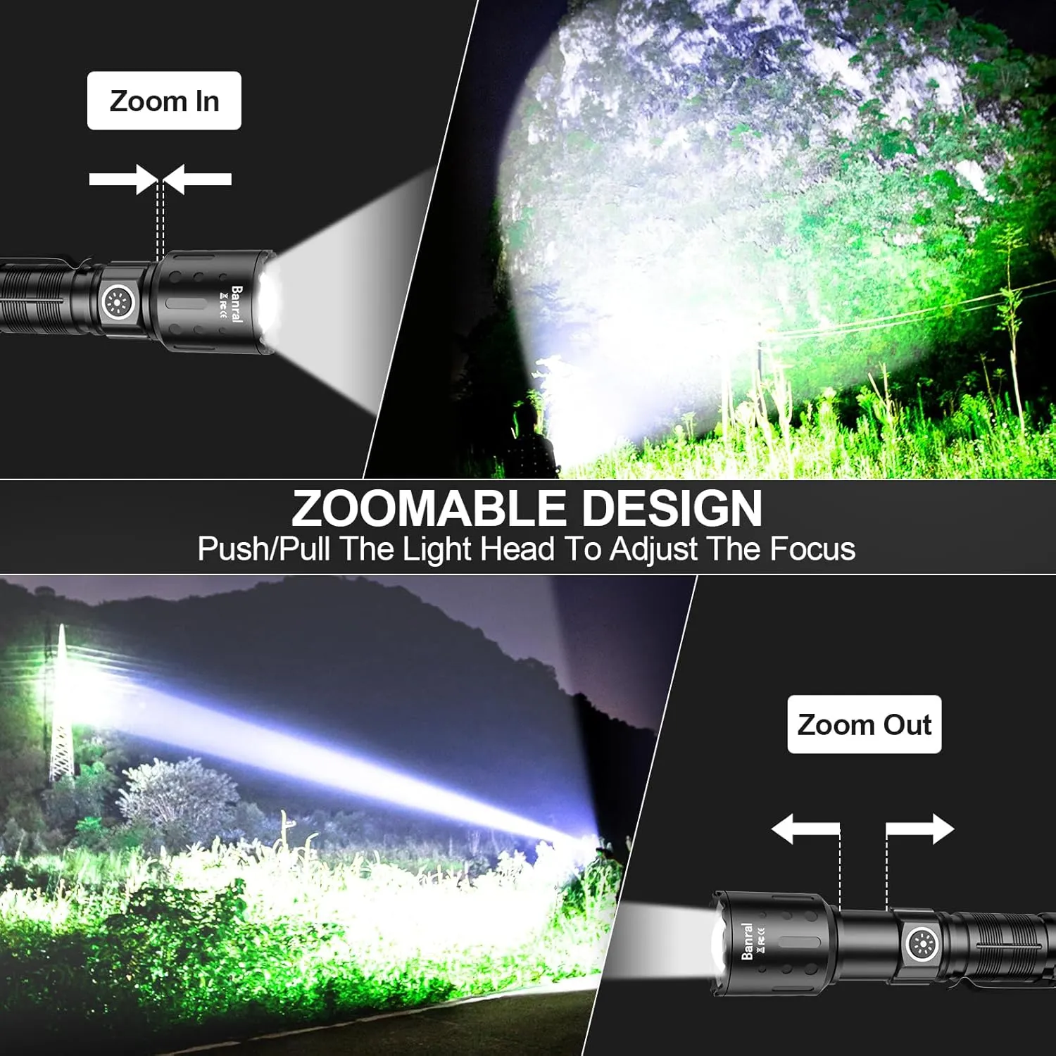 Rechargeable Flashlights High Lumens, Super Bright LED Small Powerful Tactical Flashlight with Memory Function, 6Modes Pocket Waterproof Flash Light for Camping,Emergency