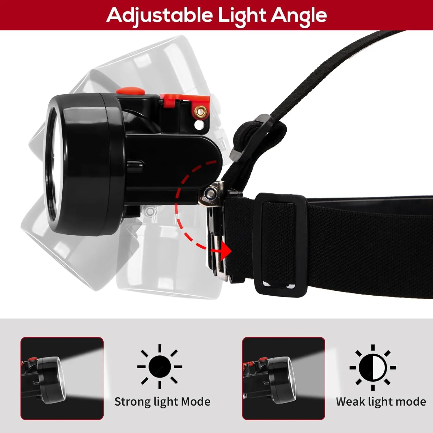 Rechargeable LED Cap Mining Lamp for Hard Hat Helmet, Waterproof Explosion-Proof Miner Headlight Flashlight for Outdoor Work, Tunnel, Coal Mine, Hunting, Fishing, Camping, Caving, Construction
