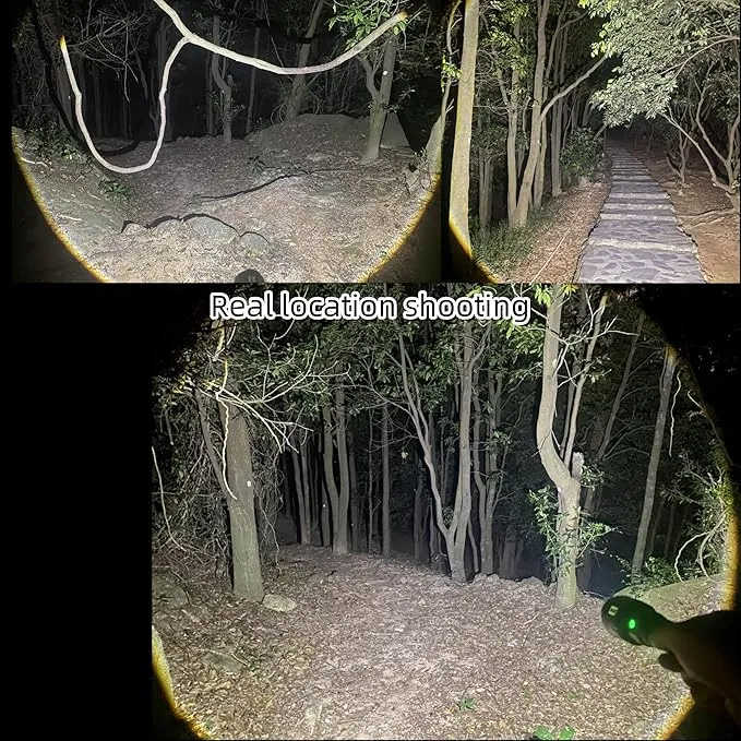 Rechargeable Military Flashlight, 220,000LM Powerful Tactical Flashlight, 5000 mAh LED Variable Focus, Up to 50 Hours of Continuous Use, for Camping Expeditions and Emergencies