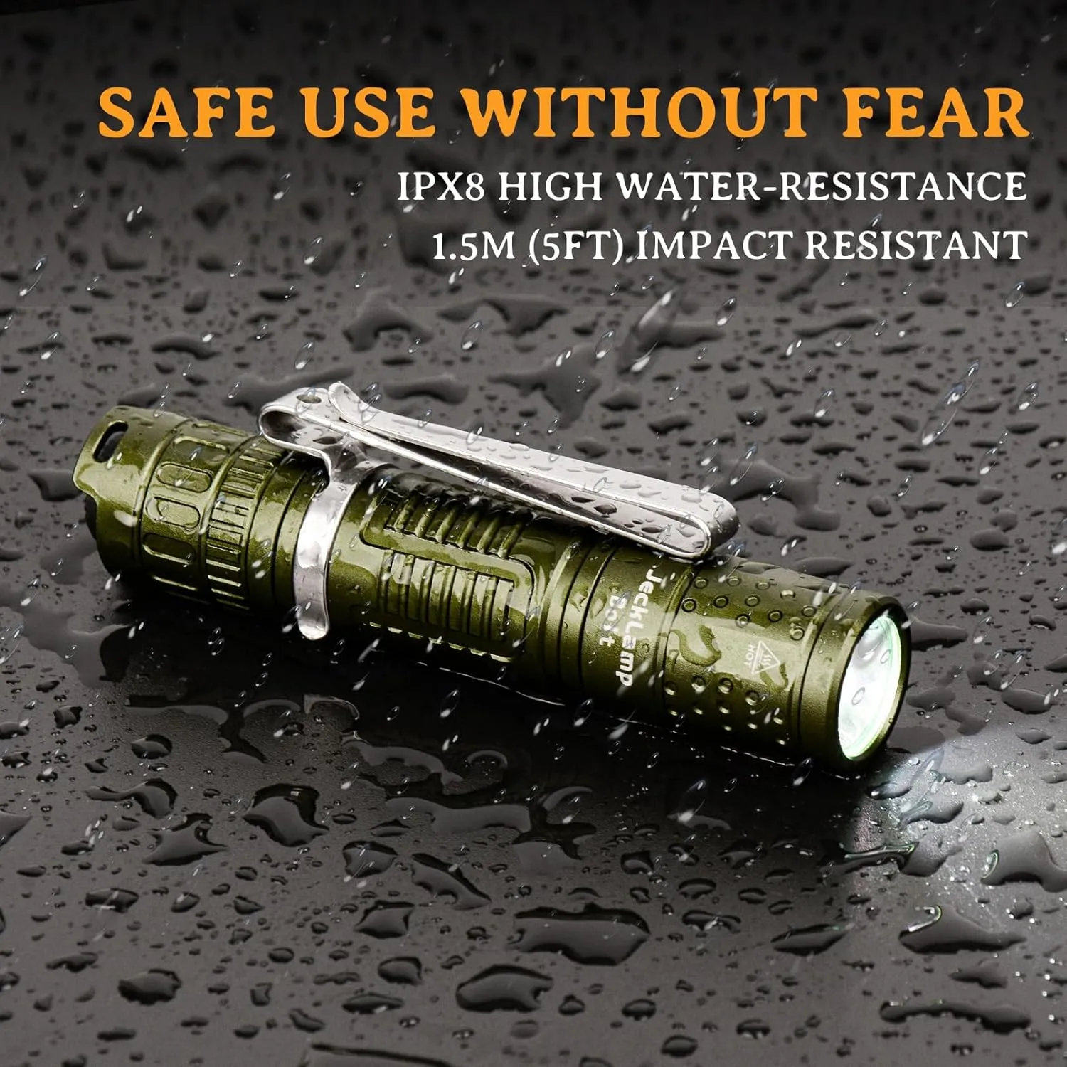 Rechargeable Mini Flashlight with Clip, 1100 High Lumens Super Bright Small Flashlight, IP68 Waterproof EDC Flashlight, 5 Modes Pocket Flashlight with Mode Memory for Camping Hiking