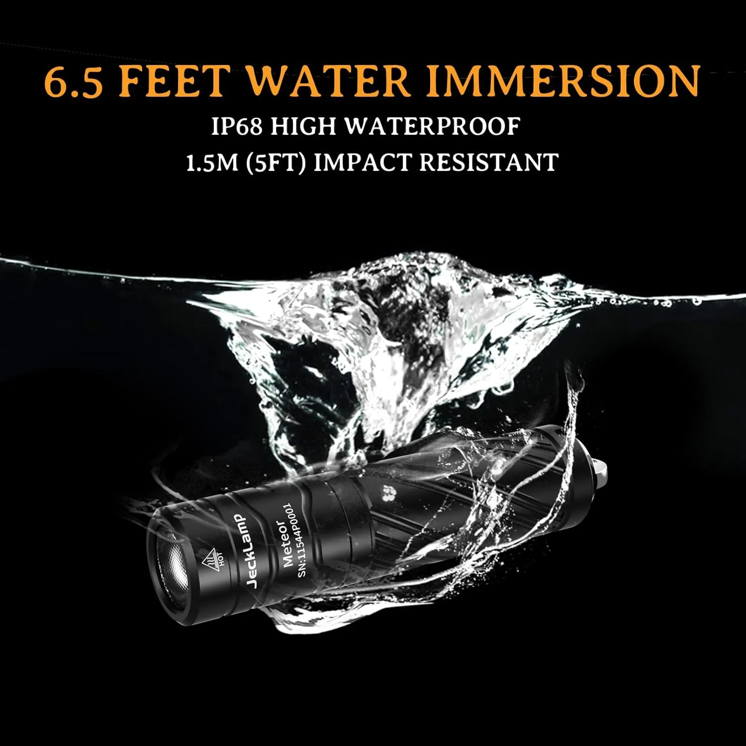 Rechargeable Mini Flashlight with Magnetic Tail, 800 High Lumens Bright Small Flashlight, IP68 Waterproof EDC Flashlight, 5 Modes Keychain Flashlight for Camping Hiking