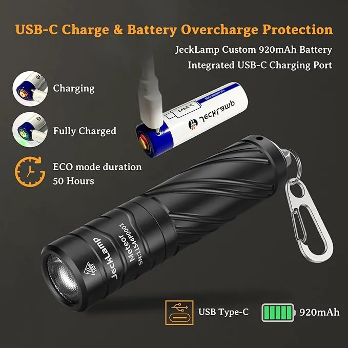 Rechargeable Mini Flashlight with Magnetic Tail, 800 High Lumens Bright Small Flashlight, IP68 Waterproof EDC Flashlight, 5 Modes Keychain Flashlight for Camping Hiking
