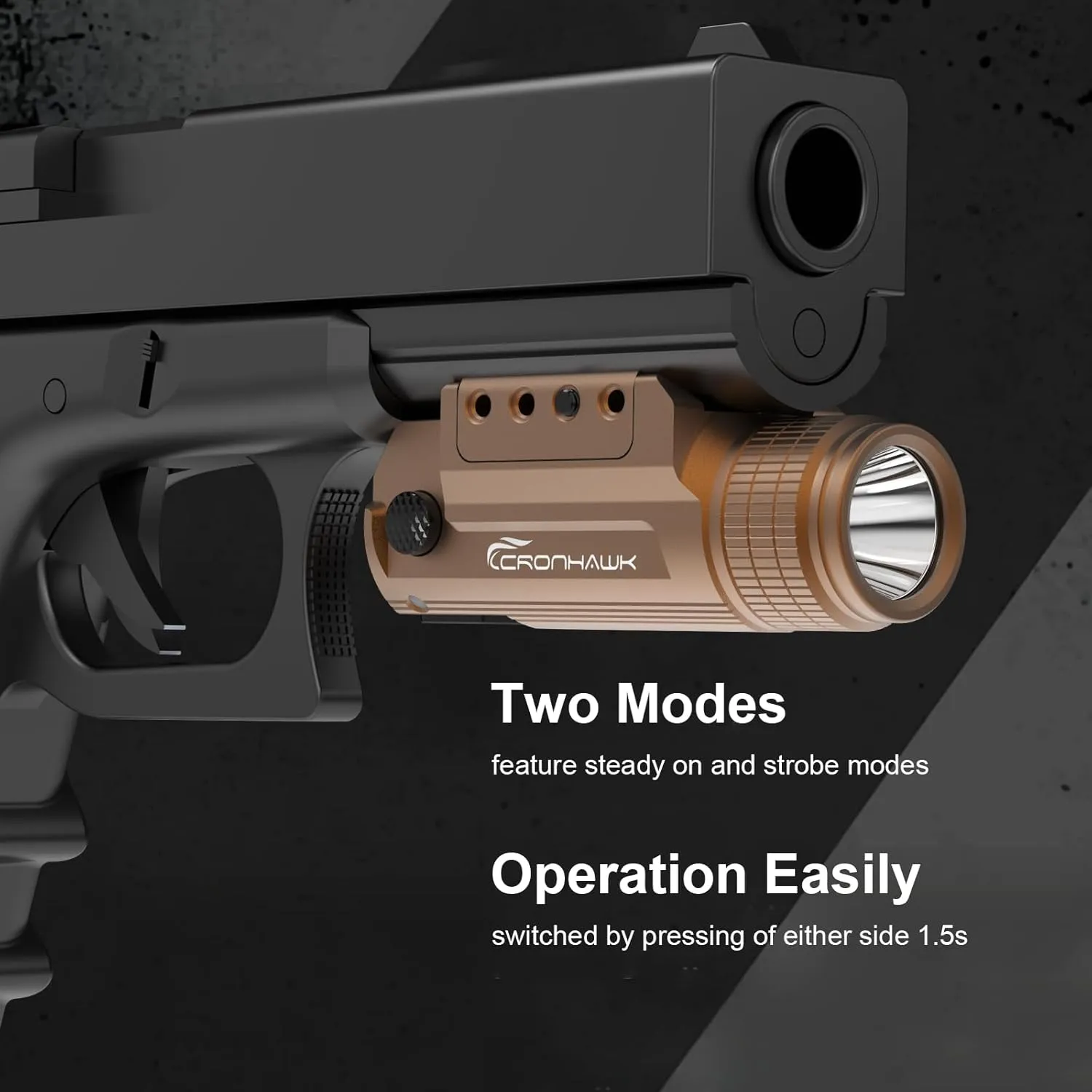 Rechargeable Pistol Light, 700 Lumen Compact Rail Mounted Tactical Gun Flashlight fit for Picatinny MIL-STD-1913