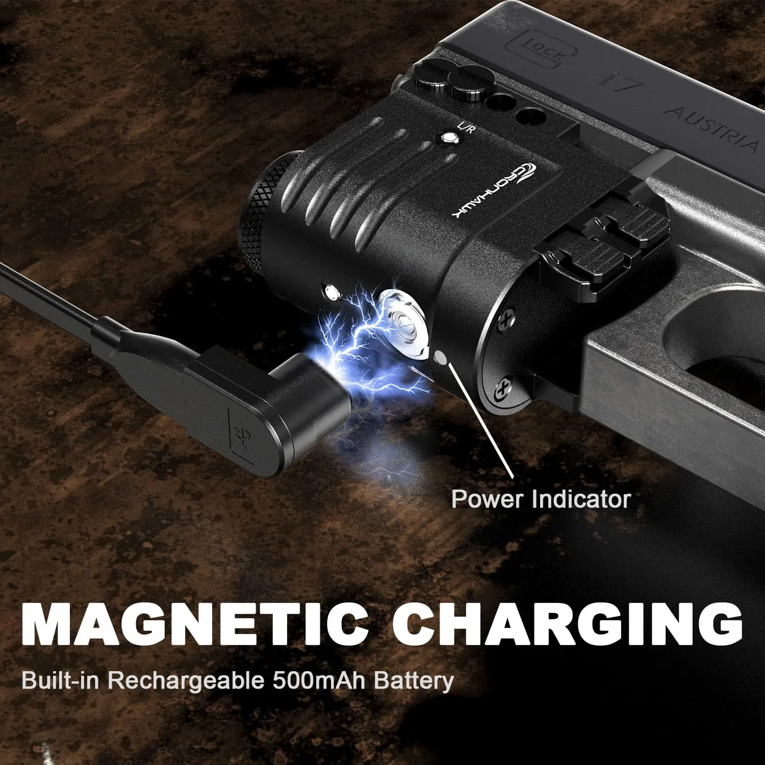 Rechargeable Pistol Light Laser Combo 650 Lumen Tactical Flashlight and Red Laser Sight Weaponlight Compatible with Picatinny 1913