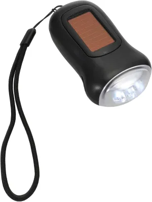 Rechargeable Solar Powered Hand Crank Flashlight Portable Emergency Torch Light Led Beads for Camping Hiking Home Car Use Durable Construction