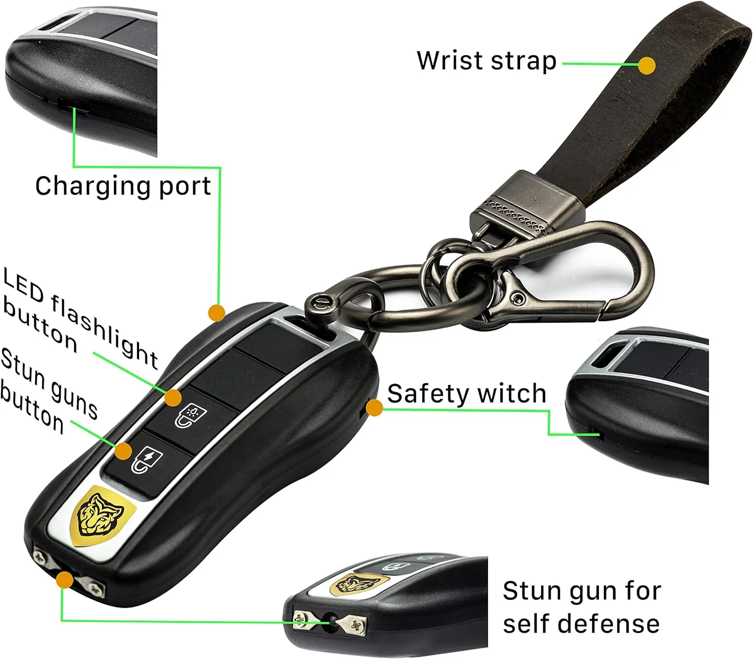 Rechargeable Stun Guns Self-Defense with LED Flashlight,Rechargeable Stun Gun for Woman