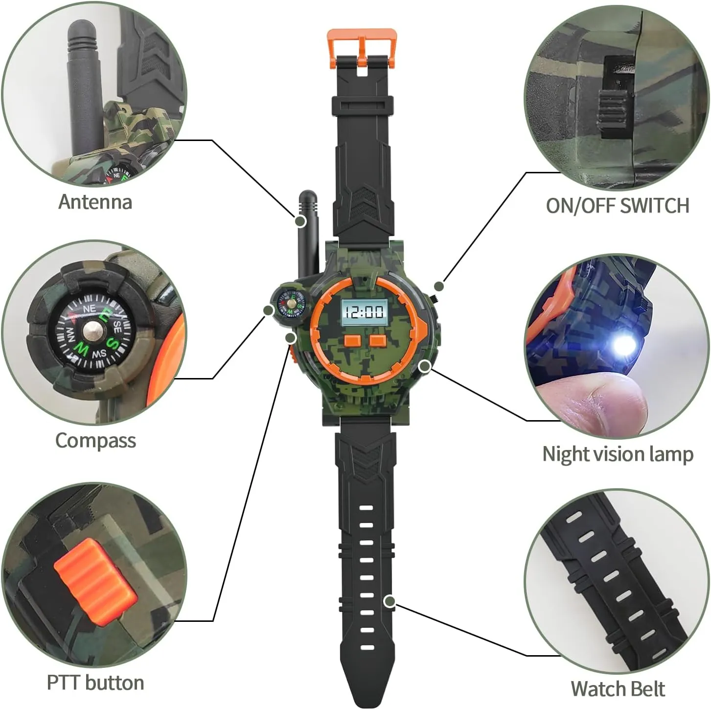 Rechargeable Walkie Talkies for Kids Radio Walky Talky with Flashlight Children Outdoor Game Interphone Gifts for Boy and Girl (4)