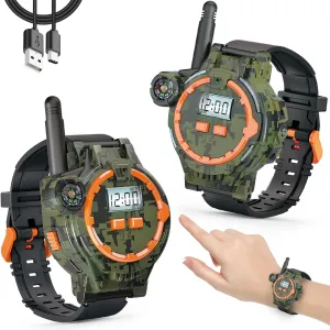 Rechargeable Walkie Talkies for Kids Radio Walky Talky with Flashlight Children Outdoor Game Interphone Gifts for Boy and Girl (4)