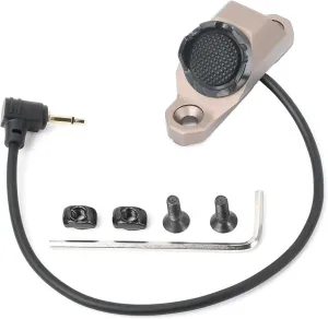 Remote Pressure Switch, Tactical Flashlight Weapon Light Switch with 2.5mm Plug for DBAL NGAL PEQ Laser with 2.5mm Interface, Aluminium Alloy Switch Fit for Mlok/Keymod Rail