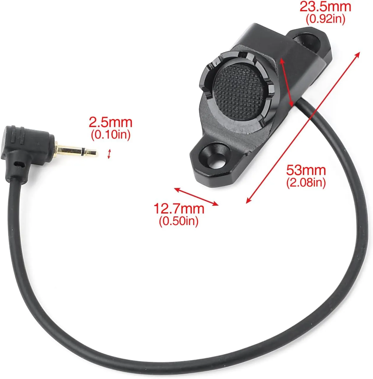 Remote Pressure Switch, Tactical Flashlight Weapon Light Switch with 2.5mm Plug for DBAL NGAL PEQ Laser with 2.5mm Interface, Aluminium Alloy Switch Fit for Mlok/Keymod Rail