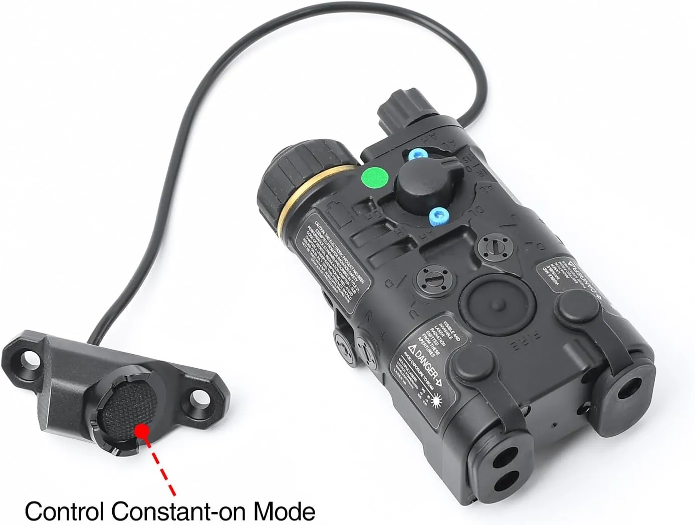Remote Pressure Switch, Tactical Flashlight Weapon Light Switch with 3.5mm Plug for DBAL NGAL PEQ Laser with 3.5mm Interface, Aluminium Alloy Switch Fit for Mlok/Keymod Rail