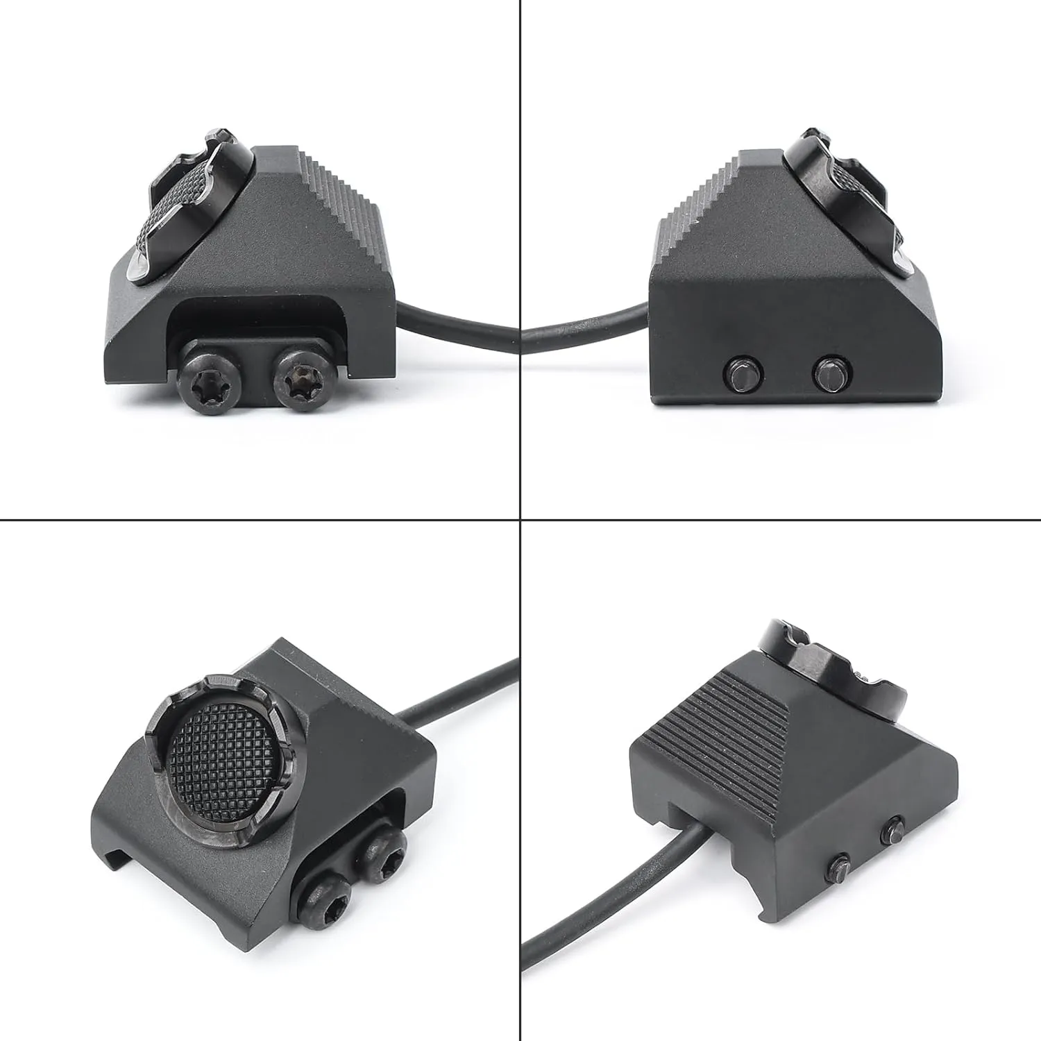 Remote Pressure Switch, Tactical Flashlight Weapon Light Switch with SF Plug for M300 M600 Scout Light, Aluminium Alloy Switch Fit for 20mm Picatinny Rail (S-BK)