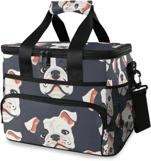 Repeat Bulldog Dog Cooler Bag Insulated Cooler Soft Sided Cooler 24 Can Portable Picnic Bag Large Leakproof Lunch Bag Box for Beach Grocery Camping Travel Car Men Women