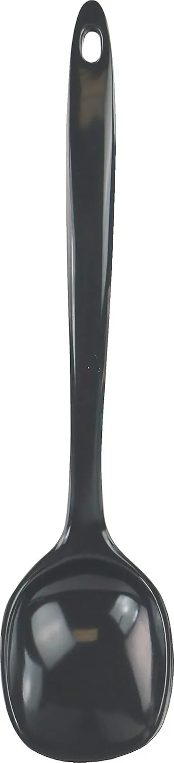 Reston Lloyd Cooking Spoon for Serving, Basting, Mixing, Heat Resistant, BPA Free Melamine 11 inch Utensil with Ergonomic Handle, Set of 6, Charcoal