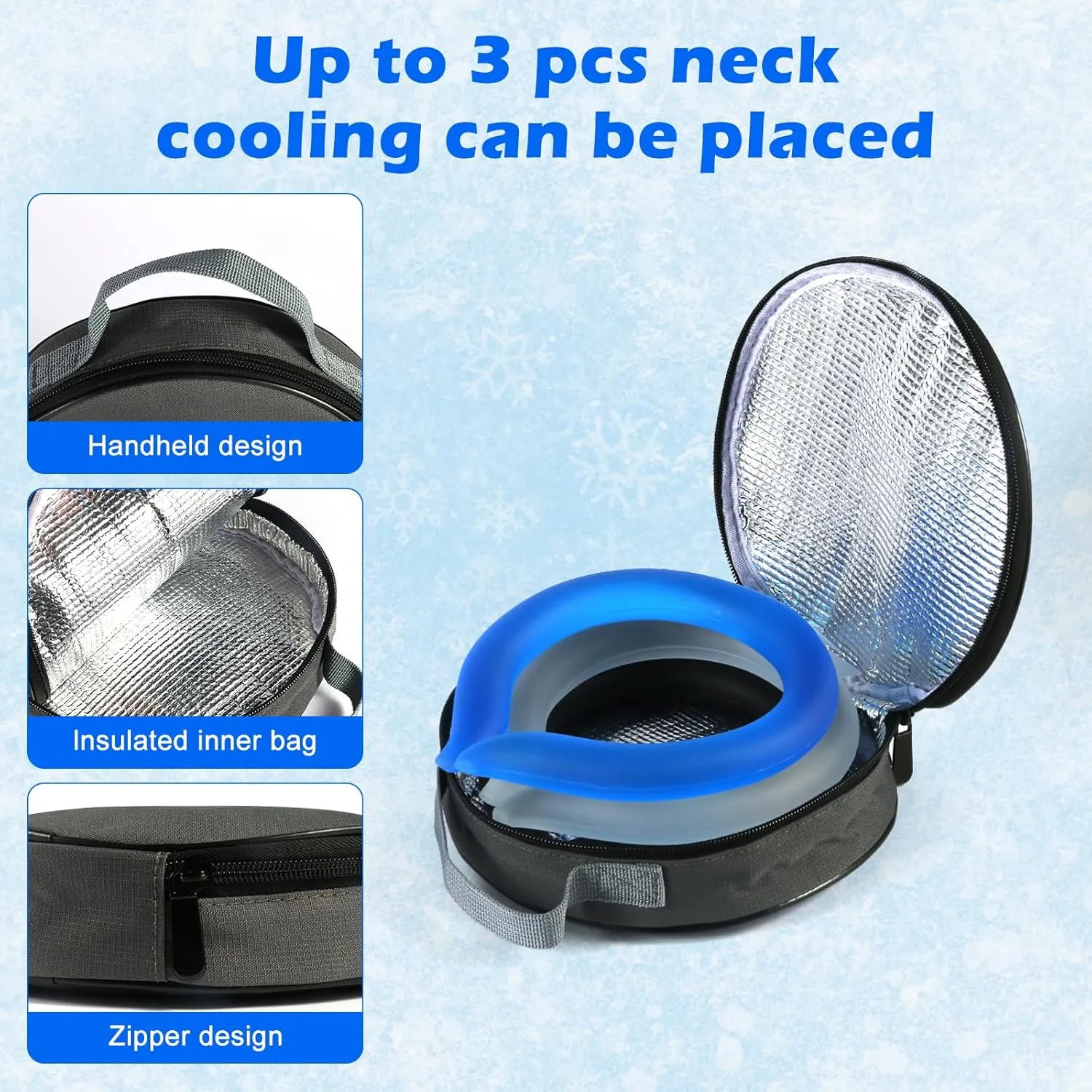 Reusable Neck Cooling Tube with Insulated Bag – Instant Chill, Long-Lasting Cooling Relief, Comfortable & Eco-Friendly Design for Outdoor Sports, Hiking, Camping, and Everyday Use (2-Pack Blue)