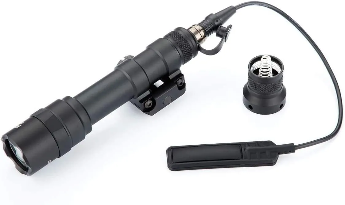 Rifle Weapon Flashlights, Tactical Picatinny Lights, Constant and Momentary Output, with Pressure Switch 20mm Mount Rail