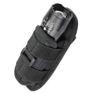 Rotatable Tactical Flashlight Pouch Holster with 360 Degree Carabiner Reel Clip - Belt Carry Case