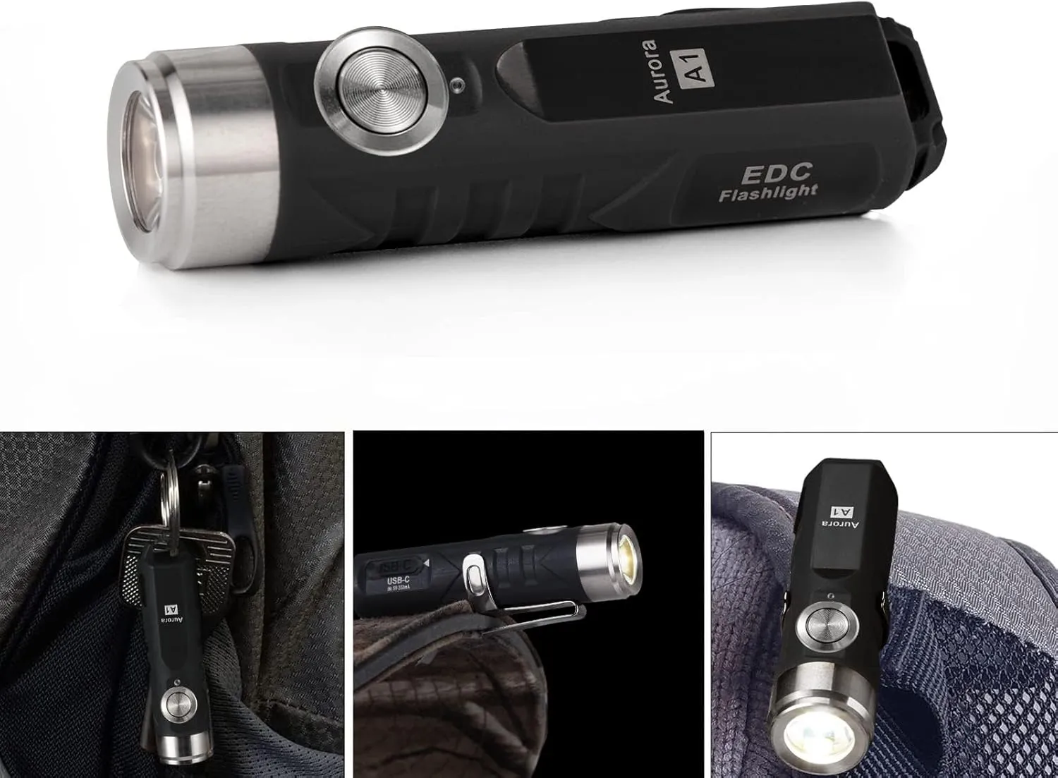 RovyVon A1 Gen 4 Rechargeable EDC Flashlight 650 Lumens Super Bright Outdoor Mini Keychain Flashlights for Everyday Carry, Camping (Black)