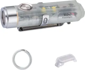 RovyVon Aurora A5 G4 Rechargeable Keychain Flashlight, USB C Charging, 5000K, 420 Lumens EDC Flashlights with Magnetic Pocket Clip and Base, Fluorescent, Red Signal/White Sidelight