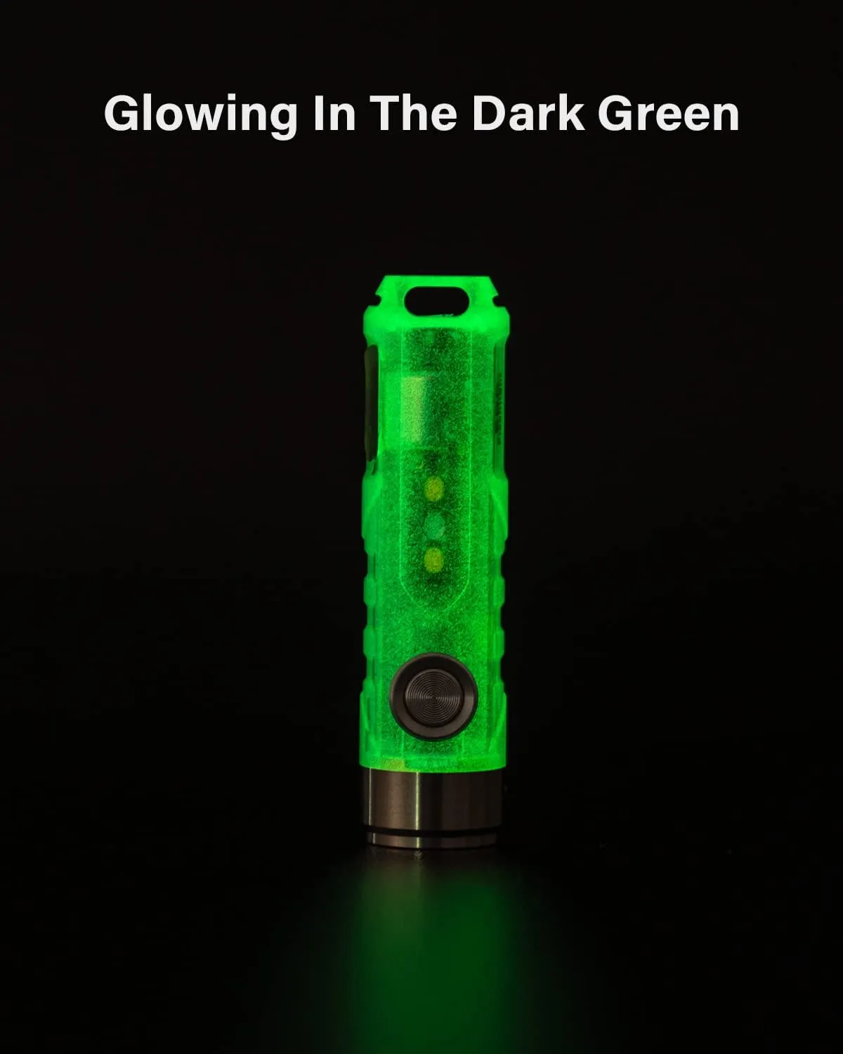 RovyVon Aurora A5-G4 USB C Rechargeable Keychain Flashlight, 650 Lumens Super Bright Mini Size EDC Flashlight, with 2 Warm White Reading Sidelight, Glowing in The Dark (Green)