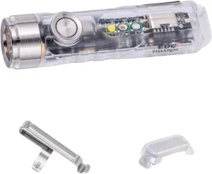 RovyVon Aurora A8 G4 Keychain Flashlight USB C Rechargeable, 5000K, High CRI, 420 Lumens EDC Flashlights Mini Size with Multifunctional Sidelight, Best for Gift/Emergencies/Camping(365nm Red White)