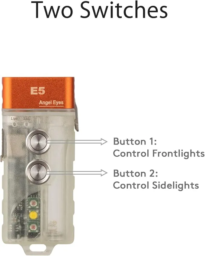 RovyVon E5 USB C EDC Flashlight Rechargeable AAA Battery Compatible, 4000K High CRI Small Bright LED Flashlight Dual Power Sources Daily Keychain Light for Camping Hiking(White Red Sidelight)