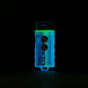 RovyVon E7 EDC Flashlight USB C Rechargeable, 95  High CRI, 500 Lumens Dual Power Keychain Flashlights Glow Blue, Compatible with AAA Battery for Daily and Outdoors (4000K Nature White/365nm)