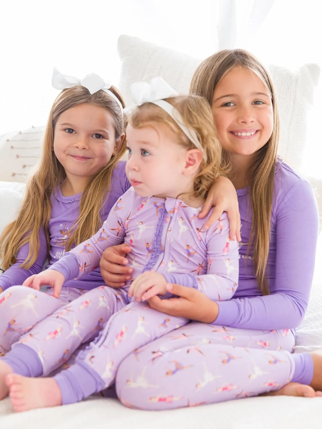 RuffleButts SoftSnooze™ Viscose from Bamboo Baby Girls Ruffle One Piece Convertible Pajamas