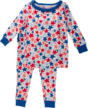 RuffleButts SoftSnooze™ Viscose from Bamboo Toddler/Big Girls Ruffle Long Sleeve Pajama Set