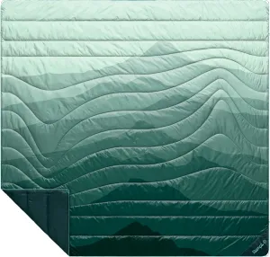 Rumpl Original Puffy Blanket - Warm Puffy Camping Blanket, 100% Recycled Polyester Insulation, Lightweight, Packable, Water-Resistant, Outdoor Puffer Blanket, 84"x80", Cascade Fade
