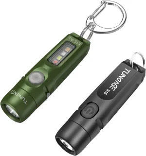 S15 Rechargeable Keychain Flashlight, 650 Lumen EDC Pocket Flashlight and S15Pro Grenn 750 High Lumen Keychain Flashlight, COB Light with 365nmUV-11 Lighting