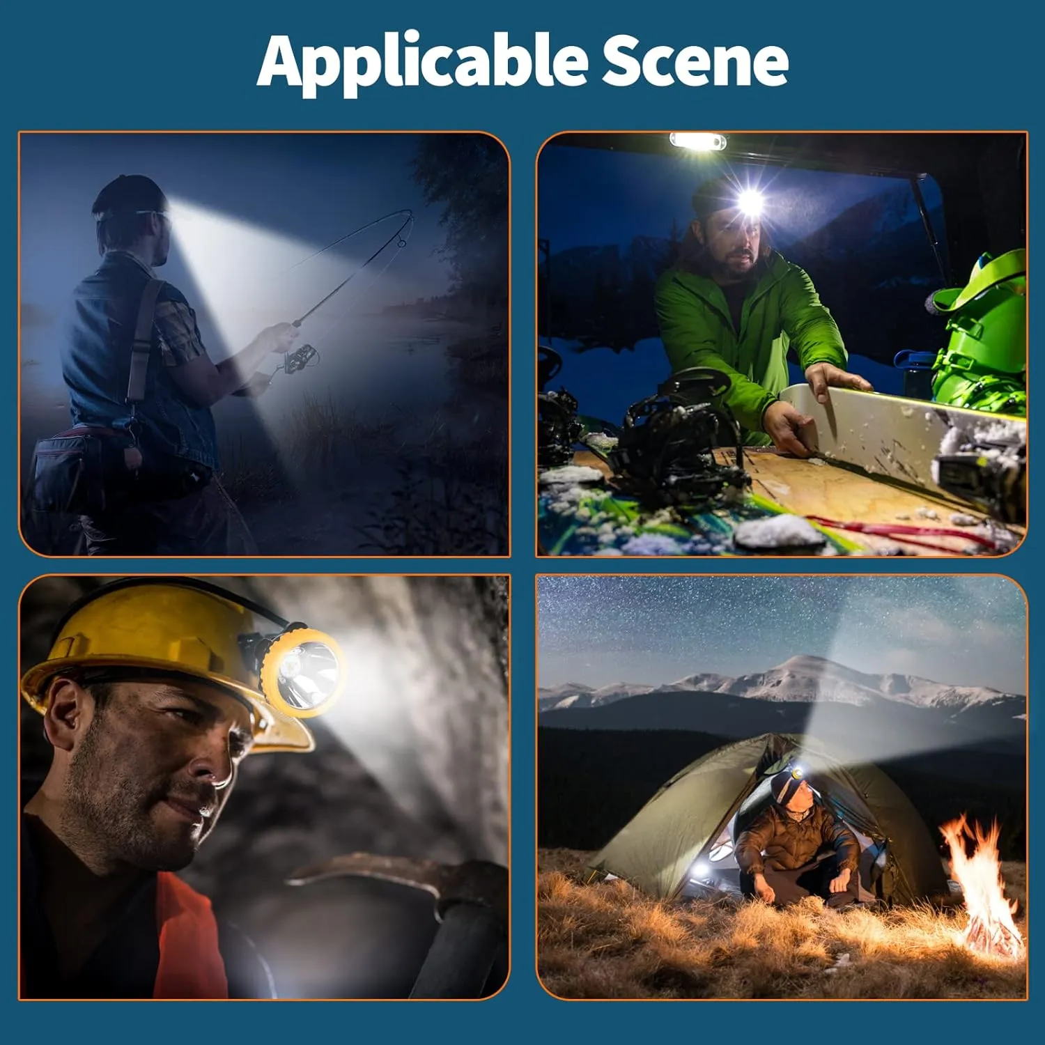 Safety Mining Headlight Underground Headlamp Rechargeable Hard Hat Headlamp Explosion Rroof Headlight Cap Lamp for Coal Miner Outdoor Sports