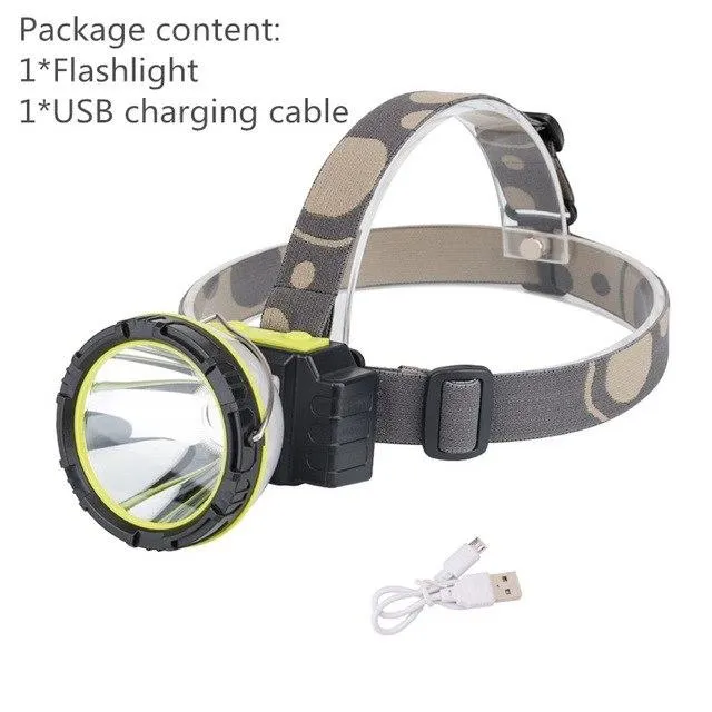 SANYI 2 in 1 Headlamp Portable Lantern 3 Modes USB Rechargeable 2*LED Head Flashlight Torch Light Lamp Using 1*18650 Battery