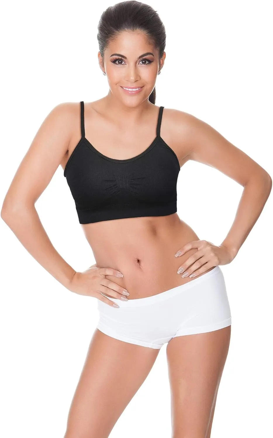 SATINIOR 4 Pieces Bralette Neck Cami Bra Wireless Tank Top Sports Bra for Women