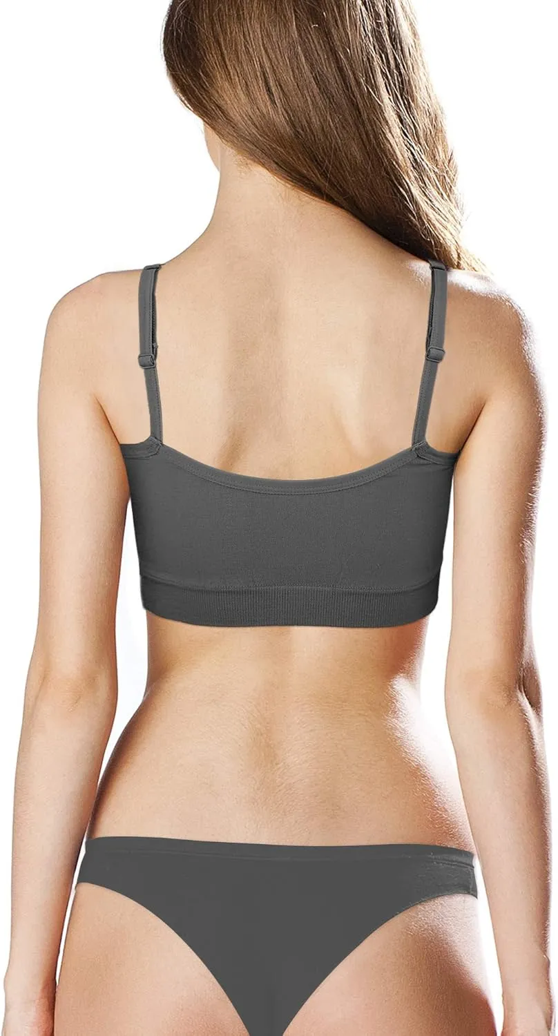 SATINIOR 4 Pieces Bralette Neck Cami Bra Wireless Tank Top Sports Bra for Women