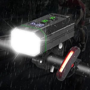 Satino Bike Lights for Night Riding - Super Bright 1800 Lumen 4 Light(2 High Beam 2 Low Beam) LED Bike Headlight 8 Modes USB Rechargeable 5200mAh Bicycle Front Headlamp