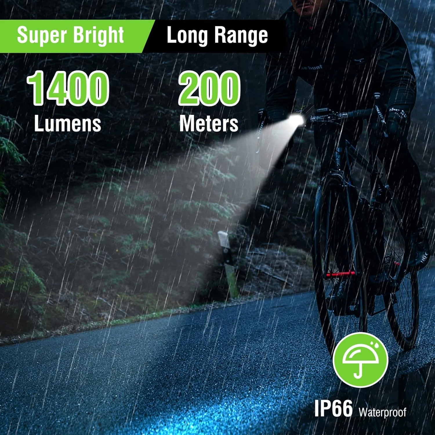 Satino Bike Lights for Night Riding - Super Bright 1800 Lumen 4 Light(2 High Beam 2 Low Beam) LED Bike Headlight 8 Modes USB Rechargeable 5200mAh Bicycle Front Headlamp