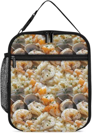 Seafood Risotto Lunch Box for Men Women Insulated Lunchbox Portable Cooler Tote Bag with Handle for Work Picnic