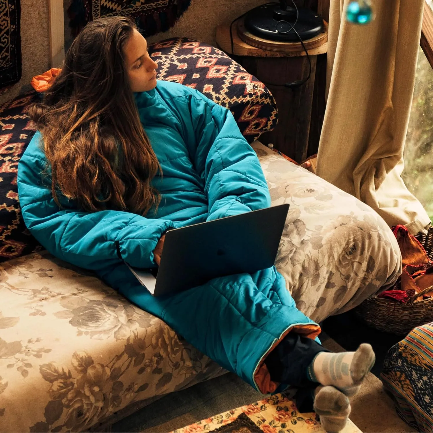 Selk'bag Lite Wearable Sleeping Bag - Outdoor and Indoor Sleeping Bags for Camping, Hiking, Travel, and Backpacking w/ Stuff Sack - Lightweight Sleeping Bag Suit - Temp Rating 48-55 degrees F