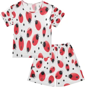 senya Coccinella Septempunctata Summer Pajamas Set Short Cotton Sleepwear 2 Piece