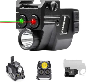 Shockproof Laser Light Combo, 500 Lumens Green Laser Light Combo, USB Rechargeable Red Green Laser Beam