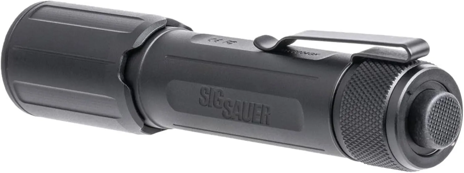 Sig Sauer Foxtrot-EDC 1350 Lumens Durable Waterproof Rechargeable Tactical Handheld Flashlight with Metal Deep Carry Pocket Clip, Full-Size