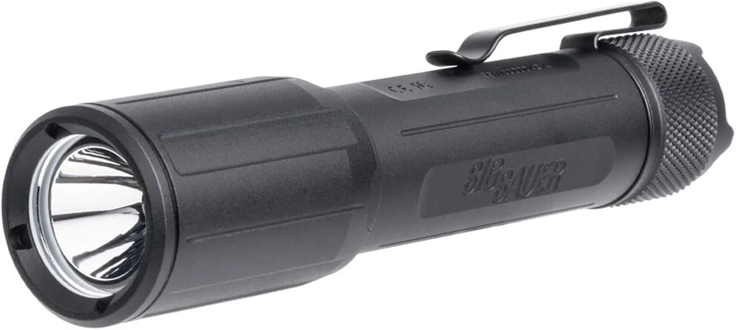 Sig Sauer Foxtrot-EDC 1350 Lumens Durable Waterproof Rechargeable Tactical Handheld Flashlight with Metal Deep Carry Pocket Clip, Full-Size
